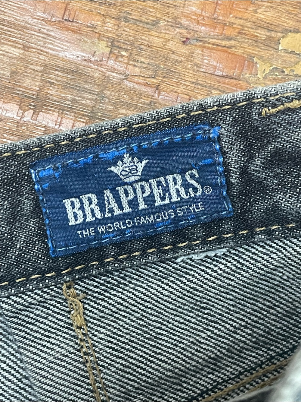 Vintage Brappers Japanese Denim High Rise Straight Jeans Gray Wash Size 63cm XS - Picture 6 of 9